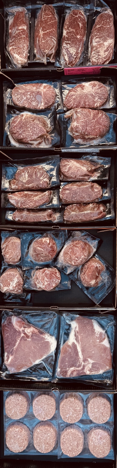 Vacuum-sealed beef pack assortment
