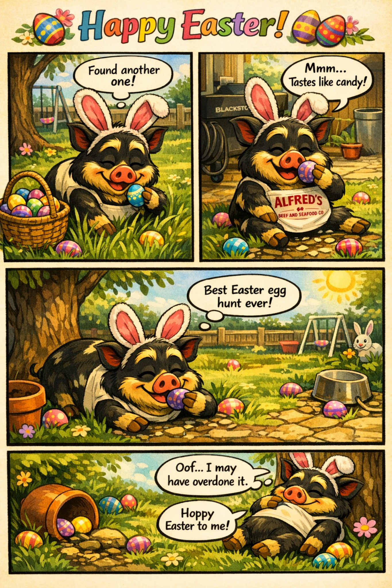 Alfred happy Easter comic strip